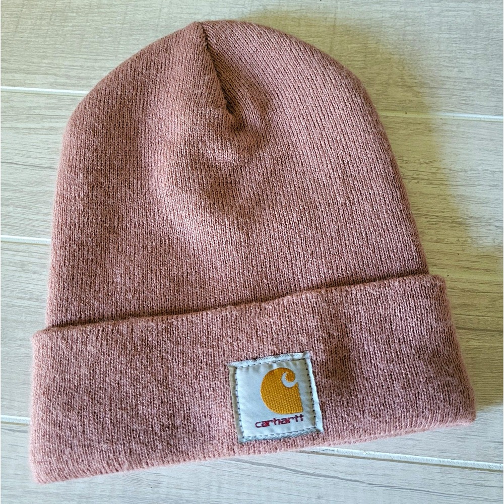 Carhartt Unisex Knit Beanie Hat Rose Pink Solid Pattern Winter Cap One Size